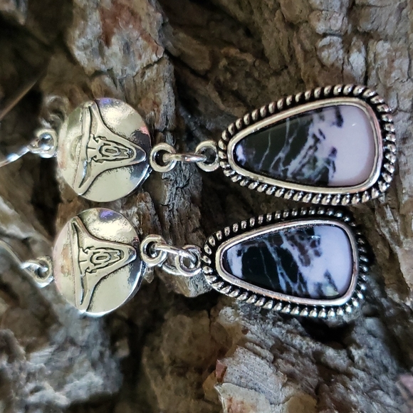 Steer Head Earrings. Longhorn Bull Head Cow Head. Cowgirl Vaquera Western Rodeo - Picture 2 of 8